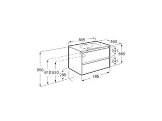 Mueble Baño Roca Tenet Nogal 2 Cajones