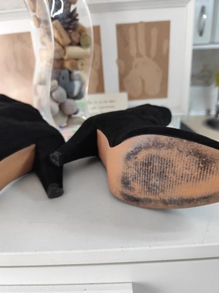 Botines negros ante tacón