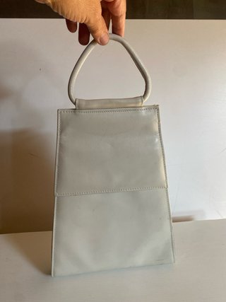 Bolso de mano piel blanco