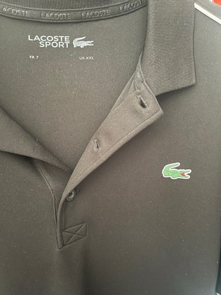 Polo Lacoste Negro Manga Corta Talla XXL.