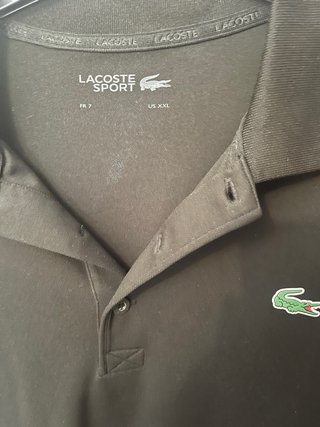 Polo Lacoste Negro Manga Corta Talla XXL.