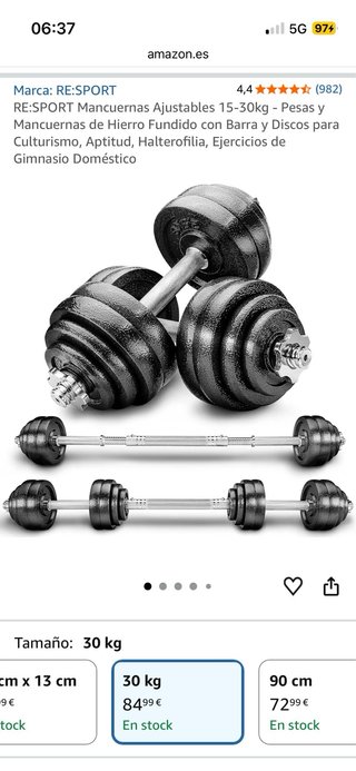 Mancuernas Ajustables 15-30kg Set