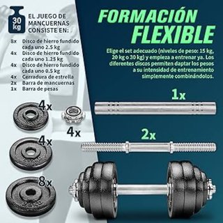 Mancuernas Ajustables 15-30kg Set