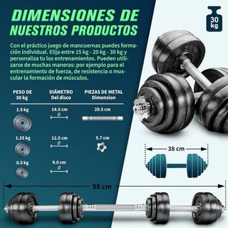 Mancuernas Ajustables 15-30kg Set