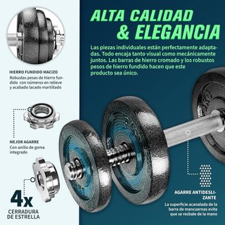 Mancuernas Ajustables 15-30kg Set