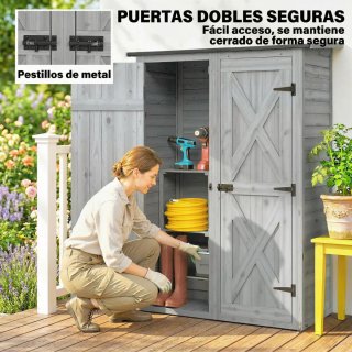 Caseta Jardín Madera 115x53x156 cm