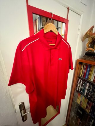Polo Lacoste Rojo Manga Corta