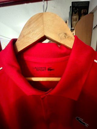 Polo Lacoste Rojo Manga Corta