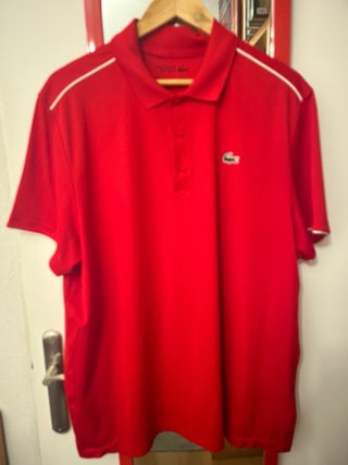 Polo Lacoste Rojo Manga Corta