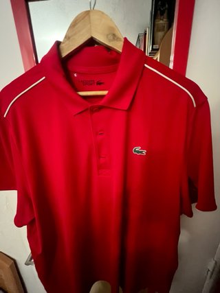 Polo Lacoste Rojo Manga Corta