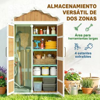 Caseta Jardín Madera 105x55x179 cm