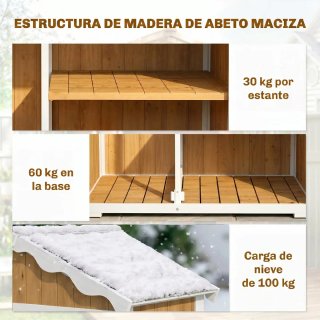 Caseta Jardín Madera 105x55x179 cm