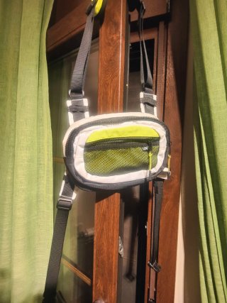 Riñonera deportiva verde y blanca