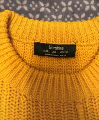 Jersey amarillo de punto Bershka