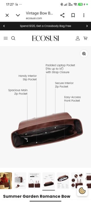 Bolso cartera oficina ECOSUSI cuero granate