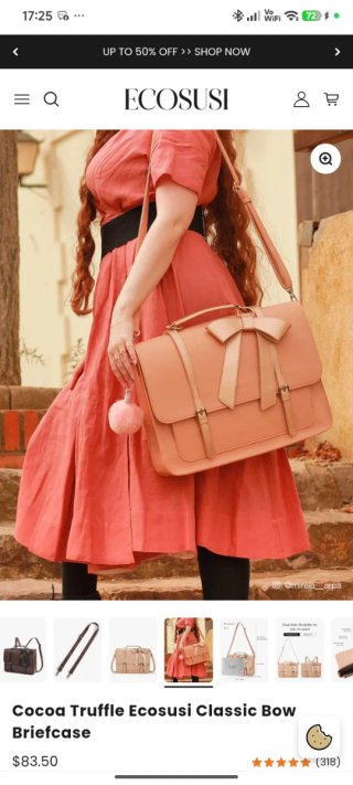Bolso cartera oficina ECOSUSI cuero granate