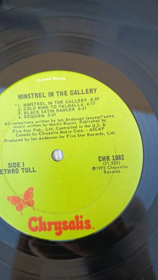 Jethro Tull LP Minstrel in the Gallery 1975