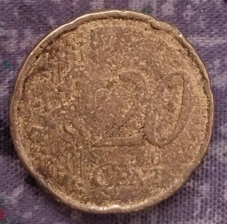 Moneda 20 céntimos Euro Alemania 2019 ceca ciega..