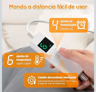 Manta Eléctrica Espalda y Cuello Gris