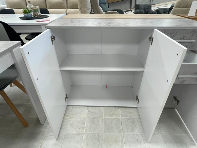 Aparador moderno blanco y gris