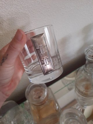 Juego de Licor/Whisky con Apliques de Plata Vintag