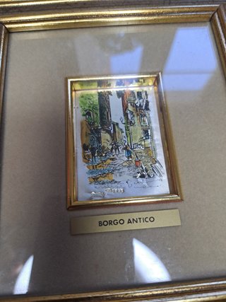 Quadretto Borgo Antico miniatura argento