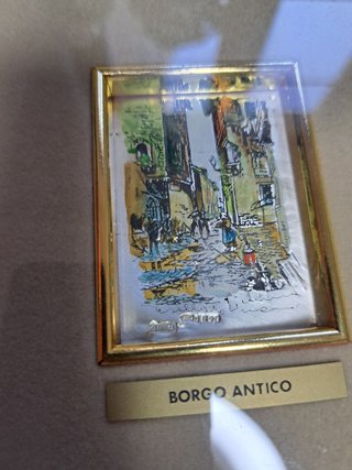 Quadretto Borgo Antico miniatura argento