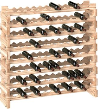 Cantinetta Vino in Legno a 8 Ripiani per 96
