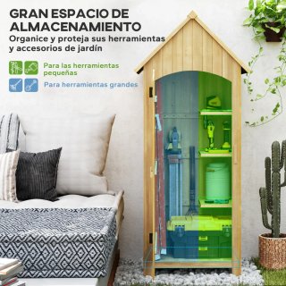 Caseta Jardín Madera Exterior 77x54x180 cm