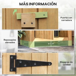 Caseta Jardín Madera Exterior 77x54x180 cm