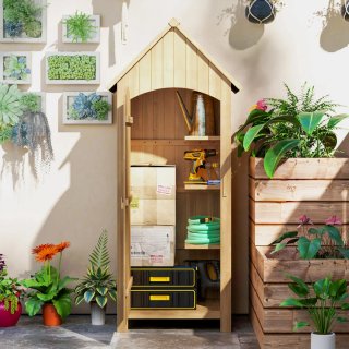 Caseta Jardín Madera Exterior 77x54x180 cm