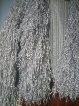 Chaqueta fiesta pelo gris/plata