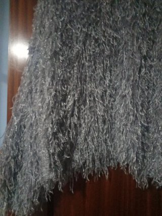 Chaqueta fiesta pelo gris/plata