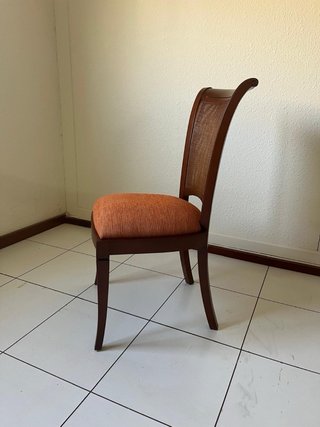 6 Sillas Nogal Claro  Doble Rejilla Francesa