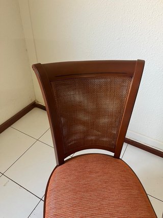 6 Sillas Nogal Claro  Doble Rejilla Francesa