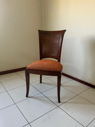 6 Sillas Nogal Claro  Doble Rejilla Francesa
