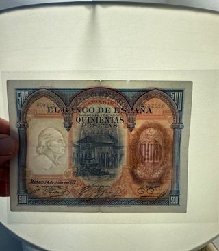 Billete 500 Pesetas Banco de España 1927 Isabel