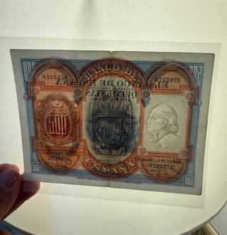 Billete 500 Pesetas Banco de España 1927 Isabel