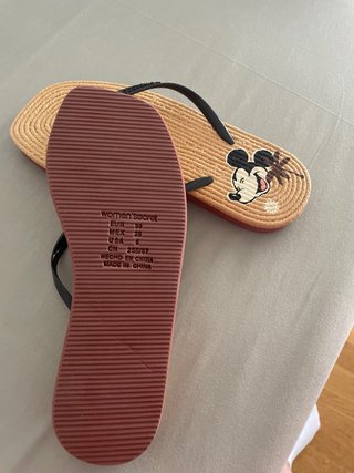 Chanclas Women Secret Mickey Beige