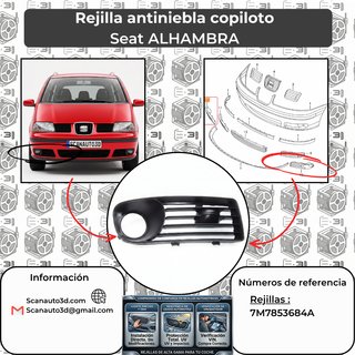 Seat Alhambra 2000-2010 copiloto Antiniebla
