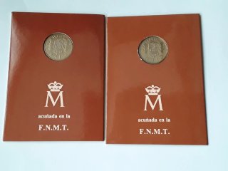 2 CARTERAS PRUEBAS FNMT 100 PESETAS 1982