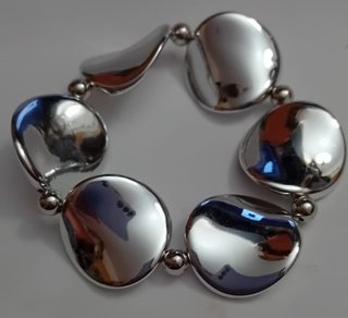 Braccialetto donna plastica effetto argento