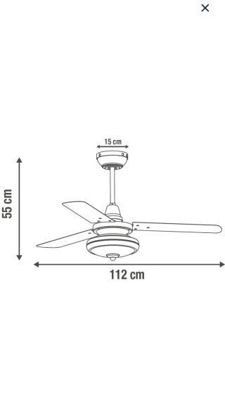 Ventilador de Techo, Gris y Blanco
