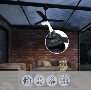 Ventilador de Techo, Gris y Blanco
