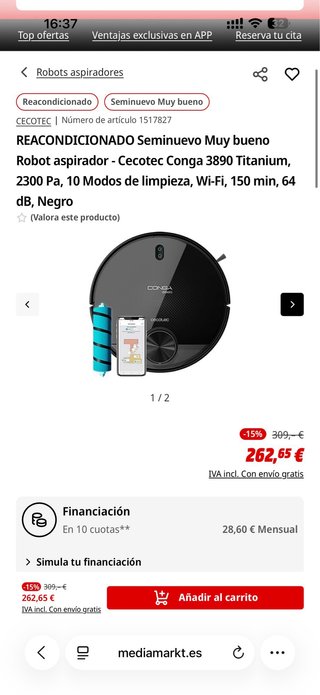 Aspiradora Robot Conga 3890 Titanium