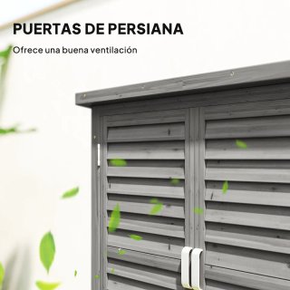 Armario Terraza Madera 2 Estantes