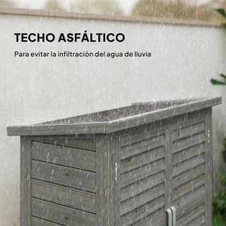 Armario Terraza Madera 2 Estantes