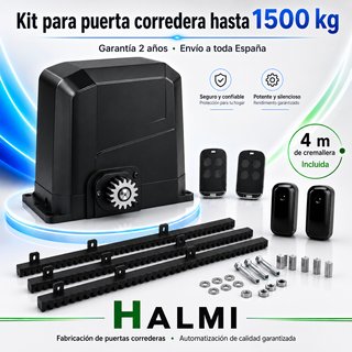 Kit Motor Puerta Corredera 1500kg + 4m Cremallera