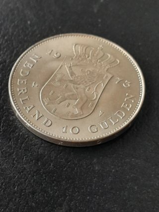 Plata 1973 Países Bajos 10 gulden juliana