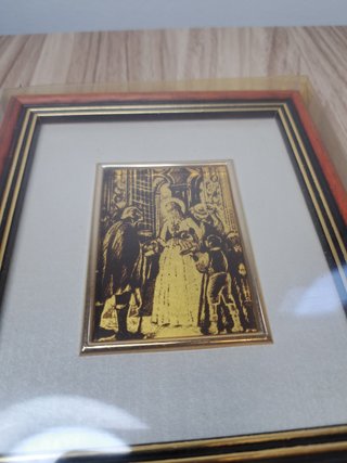 Sacra Famiglia Quadretto Foglia Oro